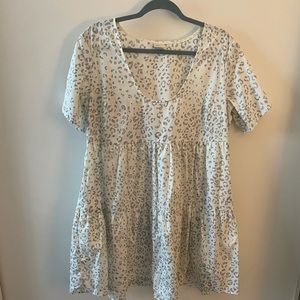 EUC A New Day Cheetah Print Tiered Babydoll Dress